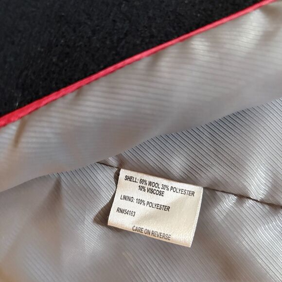 Calvin Klein Black Wool Blend Pea Coat Double Breasted Classic Tailored Jacket - Picture 9 of 9